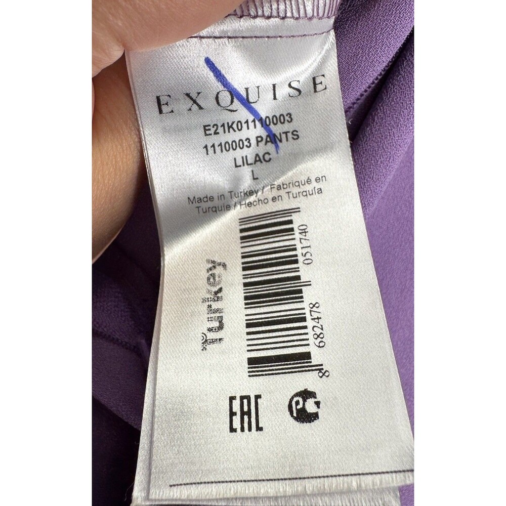 Exquise Anthropologie Women’s Wide Leg Lilac Purple Pants Trousers Size Large - Picture 9 of 14